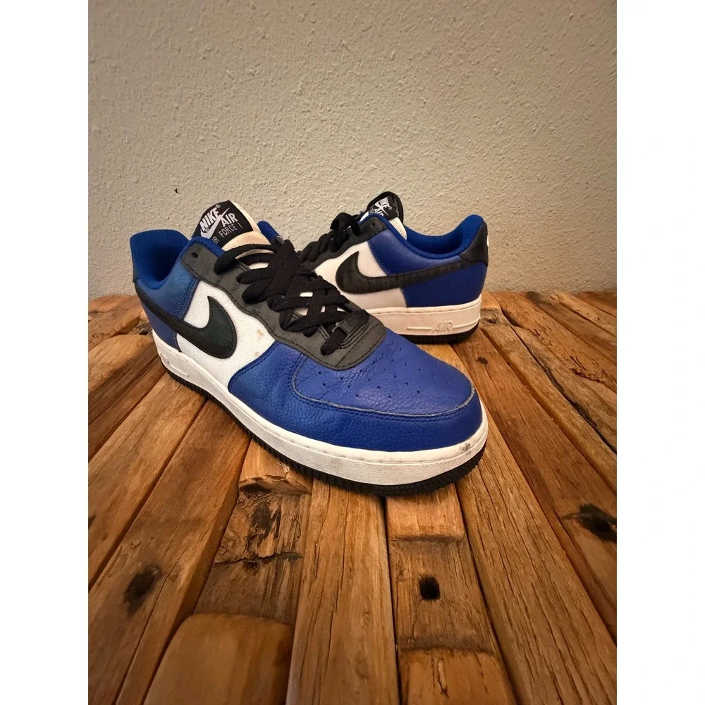 Nike Air Force 1 Low 9.5 Blue White Black DV3892-900 Leather Sneakers